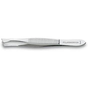 Pinza de Depilar Filarmónica con Punta Sesgada de Acero Carbono, 8 cm, Color Negro