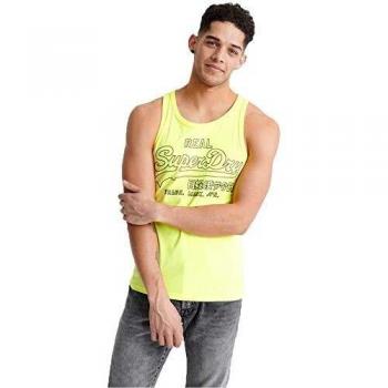 Superdry VL Outline Pop Vest Camiseta sin Mangas, Amarillo