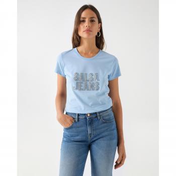 Camiseta de mujer manga corta con logo brillante Salsa Jeans