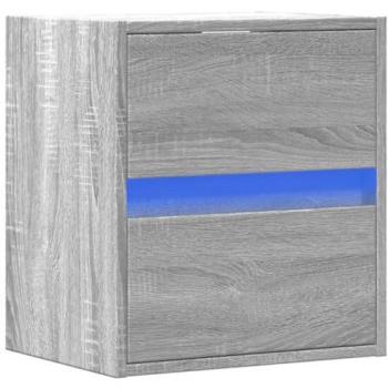 Mueble de TV de pared con luces LED gris Sonoma 41x31x45 cm, Mueble de TV suspendido, Mueble de TV montado en la Pared, Soporte de TV Flotante