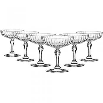 Bormioli 93124 Rocco-Juego de 6 Copas Americanas 20 cócteles, Cristal, 23 cl, Vidrio