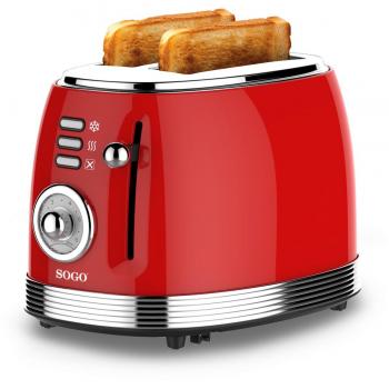 Tostadora Retro 2 Rebanadas 850W Roja