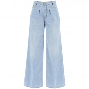 Pinko Wide Denim Jeans for Women, Size W28, Blue, SS24