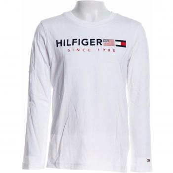 Tommy Hilfiger Flags Graphic tee L/s Camiseta, Blanco