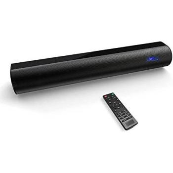 Barra de Sonido Bluetooth, Mini Barra de Sonido para TV de 60W, Altavoces para PC de 19 Pulgadas con Bluetooth 5.0 y 4 Modos de Ecualizador, Remotas/ópticas/AUX/USB para TV, computadora portátil