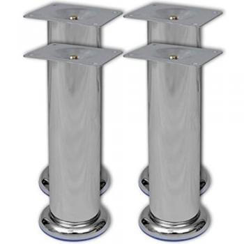 vidaXL 4X Patas para Sofá Redondas 180 mm de Hierro Cromado Soporte de Sillón