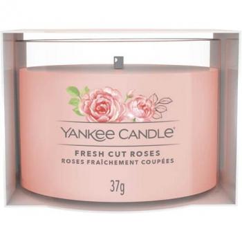 Vela Votiva Yankee Candle Fresh Cut Roses 37 g - Aroma floral de rosas frescas, duración aproximada de 15 a 20 horas, cera de alta calidad, mecha de algodón para una combustión limpia y uniforme