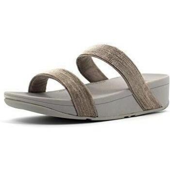 Fitflop Lottie Shimmermesh Slide, Sandalias para Mujer, Plateado