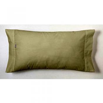 ESTELA - Funda de Almohada Combi Liso Cala Color Piedra - 1 Pieza de 45x110 cm - 100% Algodón - 144 Hilos