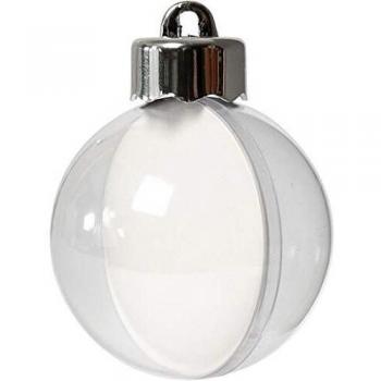 Bola decorativa transparente de 5 cm, paquete de 10 unidades