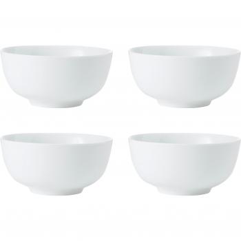 Mikasa Juego de 4 cuencos de porcelana para cereales, 14 cm, en caja de regalo, Cuenco Chalk 550ml 4 Unidades