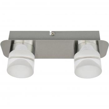 Plafón LED Stefanie, 2 luces, acero inoxidable, diseño elegante