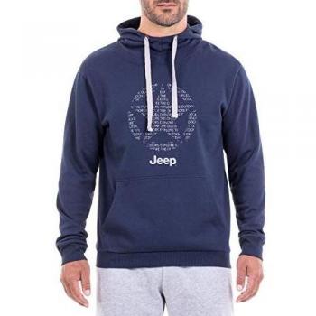 Jeep Sudadera con Capucha para Hombre Star Allover J8w, Hombre, Sudadera, O101151-A930-S, Azul Oscuro/Gris Claro., Small