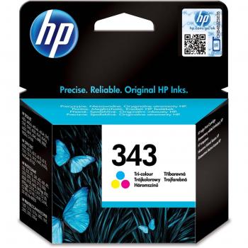 HP 343 C8766EE Tricolor, Cartucho de Tinta Original, Compatible con impresoras de inyección de tinta HP Officejet6210, 6310, 6313, 7110, 7310xi, 7410xi, Photosmart 2610, 2710, 2713, 425; PSC Serie2355