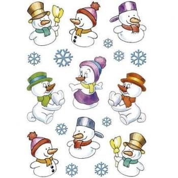 Etiquetas Decorativas Navideñas HERMA 3216 - Stickers de Muñecos de Nieve, 3 Hojas, Tamaño 84x120 mm, Multicolor