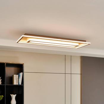 Lindby Pekela Plafón LED Angular 110 x 40 cm, Lámpara de Techo Moderna en Dorado, Fabricada en Aluminio, Ideal para Salón y Comedor, Con 1 Llama