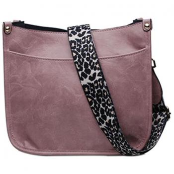 Vegan Leather Crossbody Bag - Pink