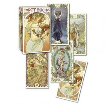 Tarot Mucha - Tarocchi de 78 cartas con arte modernista, estuche de lujo y multilingüe