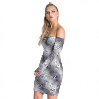 Vestido Gianni Kavanagh Insanity Crazy Negro - Vestido de mujer, color negro, diseño moderno y atrevido, ajuste ceñido al cuerpo, confeccionado en material elástico para mayor comodidad, ideal para ocasiones especiales o salidas