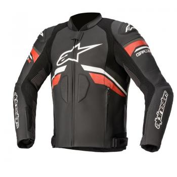 Chaqueta de Moto Alpinestars GP Plus R V3 Rideknit de Piel Negra/Blanca/Roja