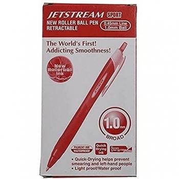 Uni-Ball Jetstream Sport SXN-150 - Bolígrafo de Tinta Híbrida, Color Rojo, Pack de 12 Unidades