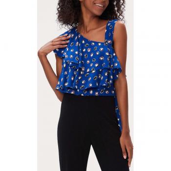 Diane von Furstenberg Printed Chase Top in Blue
