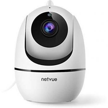 Netvue Camara Vigilancia WiFi Interior, Cámara Vigilancia Bebe Vista a 360°, Camaras Vigilancia Domicilio WiFi 1080P Detección de Movimiento Humano, Audio Bidireccional, Visión Nocturna