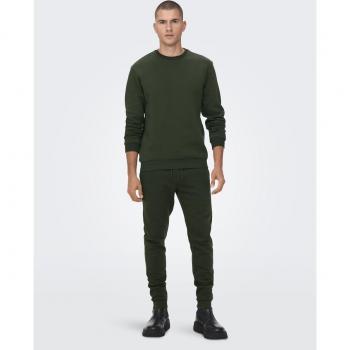 Only & Sons Onsceres Pantalón Chándal Algodón Hombre Verde Cintura Elástica