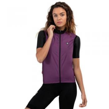 Chaleco Cortavientos de Ciclismo para Mujer Siroko V1-W Color Ciruela