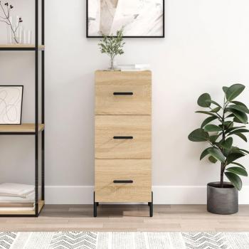 Aparador de madera contrachapada color roble Sonoma 34,5x34x90 cm