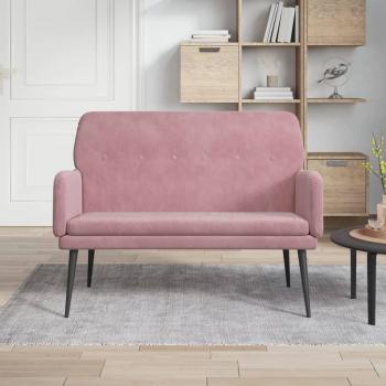 Banco de terciopelo rosa 108x79x79 cm