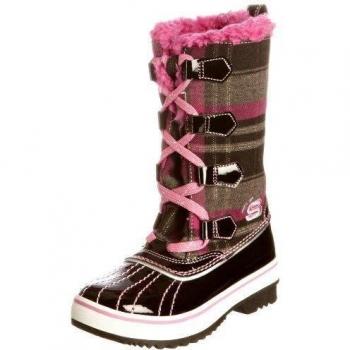 Skechers Highlanders 88605L - Botas de cuero para niña, color negro, talla 28.5