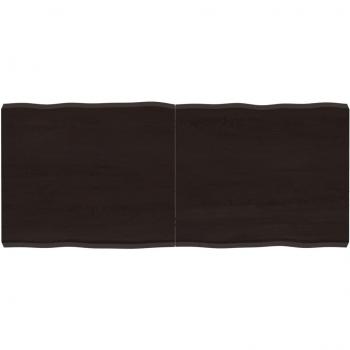 Mesa de Comedor Roble sin Tratar 140x60x(2-6)cm Marrón Oscuro