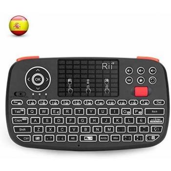 Rii i4 Mini Bluetooth Teclado inalámbrico retroiluminado, 2 en 1