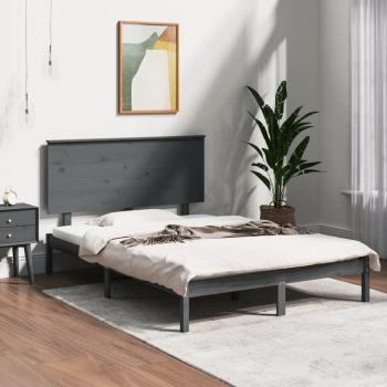 Cama de madera maciza de pino gris redonda 120x200 cm