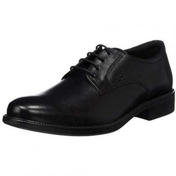 Geox Carnaby Smooth Leather Derby Shoes for Men, Black, EU Size 41