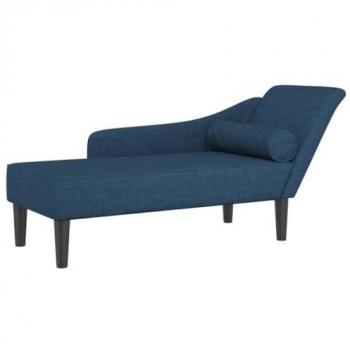 Sofá diván con cojines tela azul Vidaxl Azul, sofá tapizado, chaise longue silla, tumbona, sofá de salón, sofá de dormitorio