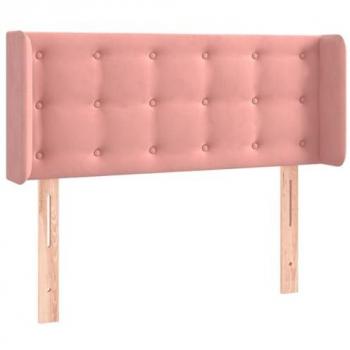 Cabecero con LED de terciopelo rosa 103x16x78/88 cm