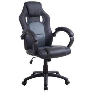 Silla Gaming Reclinable Valencia en Piel Sintética Color Gris