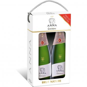 Codorníu | Estuche regalo Cava Anna de Codorníu Brut Nature | 2 botellas de 75 cl