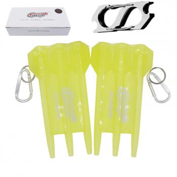  cajas de dardos ,Cyeelife Sports,2pcs,amarillo translúcida, cajas de dardos de tungsteno, cajas de dardos profesionales,y un mosquetón de alta calidad con abridor