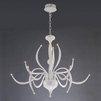 Lámpara colgante Llamas 15 bombillas G4 blanco, no compatible con LED/CFL