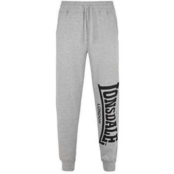 Pantalones de Chándal Lonsdale Logo Grande Ajuste Regular Gris 3XL Hombre
