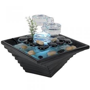 Sunchine SCFV16 Cristal Line Himalaya - Fuente Interior, Negro, 23 x 23 x 20 cm
