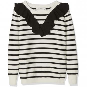 MOLLY BRACKEN Knitted Sweater, Jersey para Niñas, Offwhite/Black, 12 años