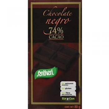 Santiveri Chocolate T.Negro 74 Cacao 80 Gramos Envase De 80 Gramos - 300 g