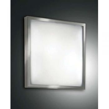 Lámpara de techo o pared Osaka 30 cm, vidrio y níquel satinado, 2xE27 42W