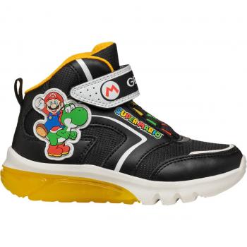 Geox Ciberdron Kids' High-Top Sneakers Black/Yellow