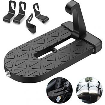 URAQT Pedal para Puerta de Coche,250kg Escalón para Puerta de Automóvil Universal Escalera Plegable Forma de U Aleación de Aluminio Pedal de Gancho Plegable para Fácil Acceso al Techo y Limpiar