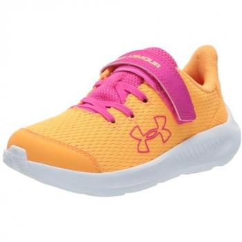 Zapatillas para correr Under Armour Pursuit 3 naranja fucsia niña - Talla 28, con cierre alternativo, diseño unisex, color Nova Orange/Nova Orange/Rebel Pink